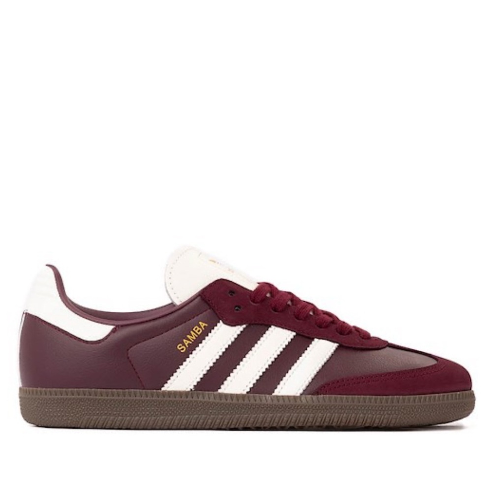 Burgundy/Maroon Adidas Sambas - Picture 2 of 8